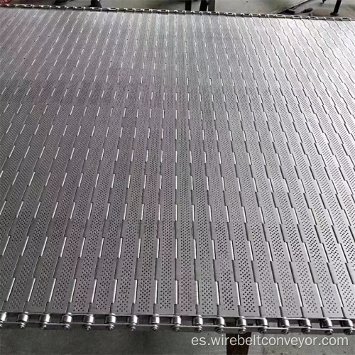 Banda transportadora de malla de placa de cadena de metal de alta temperatura